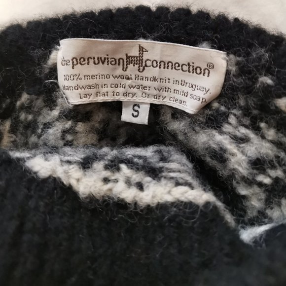 Vintage Hand knit 100% Merinol Wool Sweater (S) - Picture 2 of 7